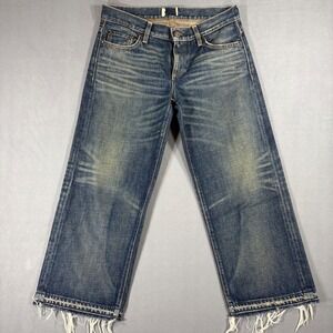 Simon Miller Parker W005 Crop Jeans Mens 26 Blue Excellent Distressed Raw Hem